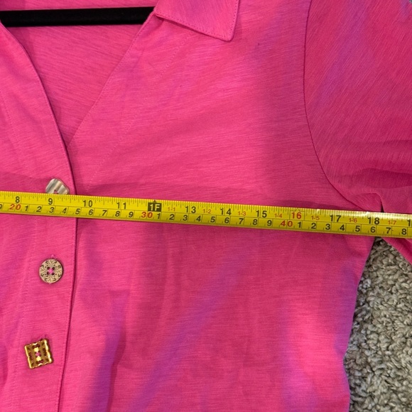 Soft Surroundings Fuchsia Button Down Shirt - Picture 6 of 10